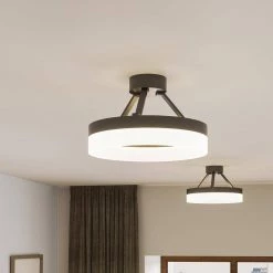 Cohen Oil Rubbed Bronze LED Semi-Flush Mount by Quoizel -Quoizel Sales oil rubbed bronze quoizel flush mount lights pcoh1716oi fa 1000
