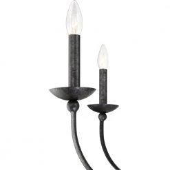 Calligraphy 6-Light Old Black Finish Linear Chandelier by Quoizel -Quoizel Sales old black finish quoizel chandeliers cll638ok 4f 1000