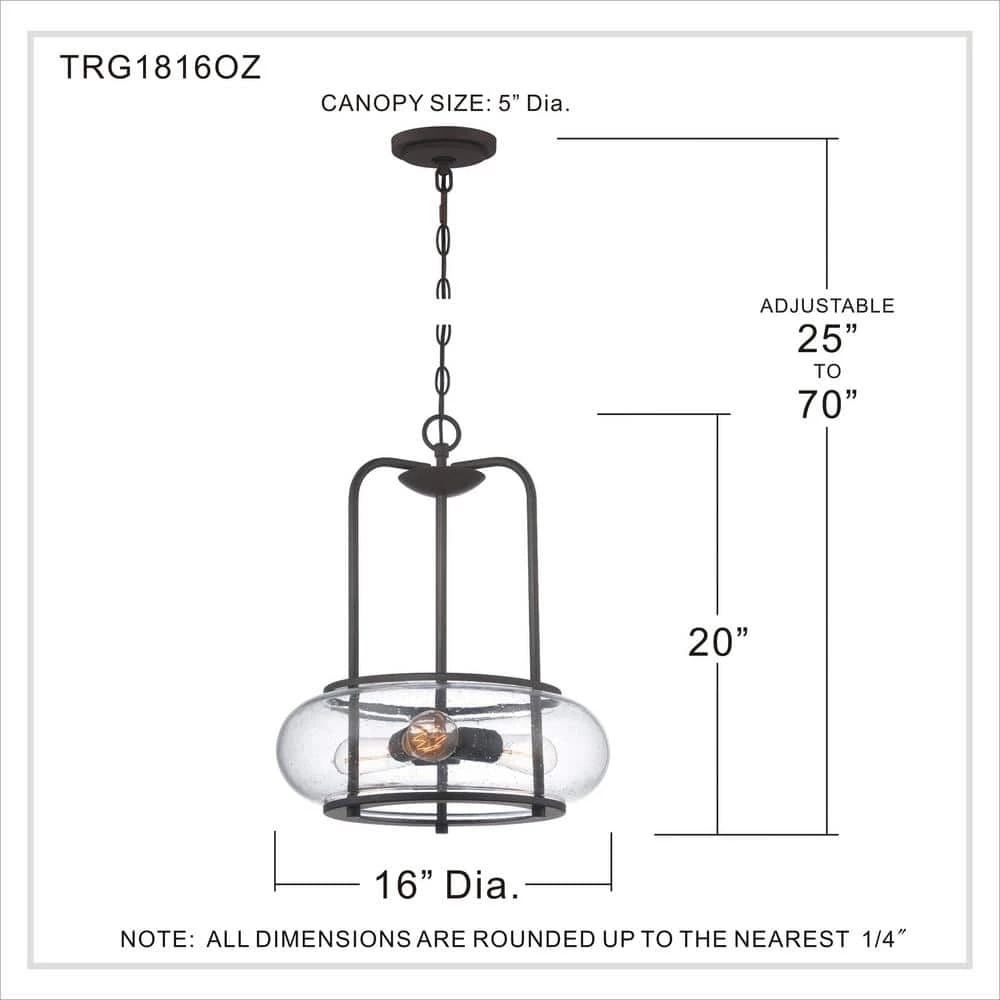 Trilogy 3-Light Old Bronze Pendant by Quoizel 7 Trilogy 3-Light Old Bronze Pendant by Quoizel - Image 5