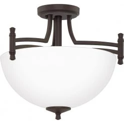 Billingsley 2-Light Old Bronze Semi-Flush Mount by Quoizel -Quoizel Sales old bronze quoizel flush mount lights blg1715oz 4f 1000