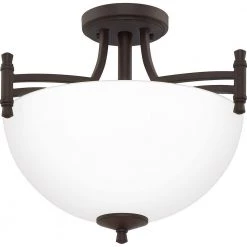 Billingsley 2-Light Old Bronze Semi-Flush Mount by Quoizel -Quoizel Sales old bronze quoizel flush mount lights blg1715oz e1 1000