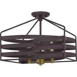 Escher 4-Light Old Bronze Semi-Flush Mount by Quoizel