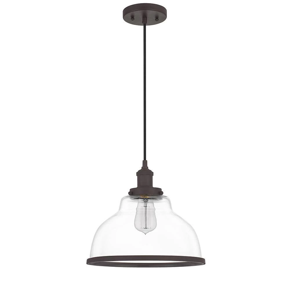 Leo 12 in. 1-Light Old Bronze Mini Pendant by Quoizel 5 Leo 12 in. 1-Light Old Bronze Mini Pendant by Quoizel - Image 3