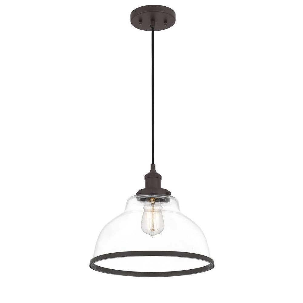 Leo 12 in. 1-Light Old Bronze Mini Pendant by Quoizel 4 Leo 12 in. 1-Light Old Bronze Mini Pendant by Quoizel - Image 2