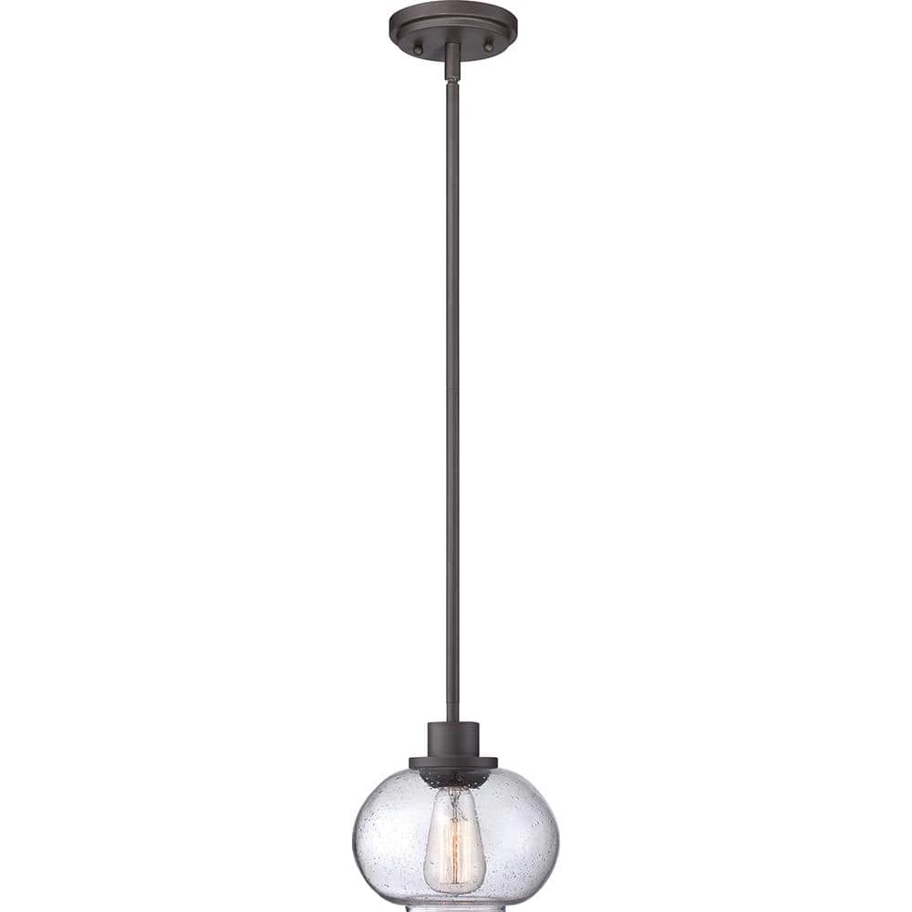 Trilogy 8 in. 1-Light Old Bronze Mini Pendant by Quoizel 3 Trilogy 8 in. 1-Light Old Bronze Mini Pendant by Quoizel