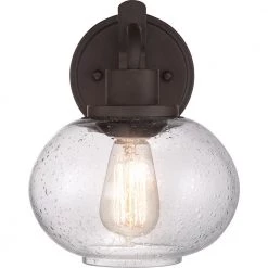 Trilogy 1-Light Old Bronze Wall Sconce by Quoizel -Quoizel Sales old bronze quoizel vanity lighting trg8701oz c3 1000