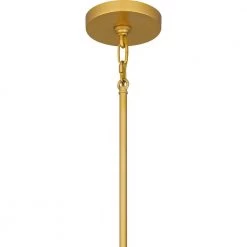 Lambeau 4-Light Painted Brass Shaded Pendant by Quoizel -Quoizel Sales painted brass quoizel chandeliers qop5606pb fa 1000