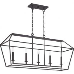 Aviary 5-Light Palladian Bronze Linear Chandelier by Quoizel -Quoizel Sales palladian bronze quoizel chandeliers avy542pn c3 1000
