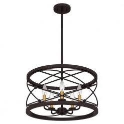 Potts 5-Light Palladian Bronze Shaded Pendant Light by Quoizel 15 Potts 5-Light Palladian Bronze Shaded Pendant Light by Quoizel -Quoizel Sales palladian bronze quoizel chandeliers ptt2819pn 1f 1000