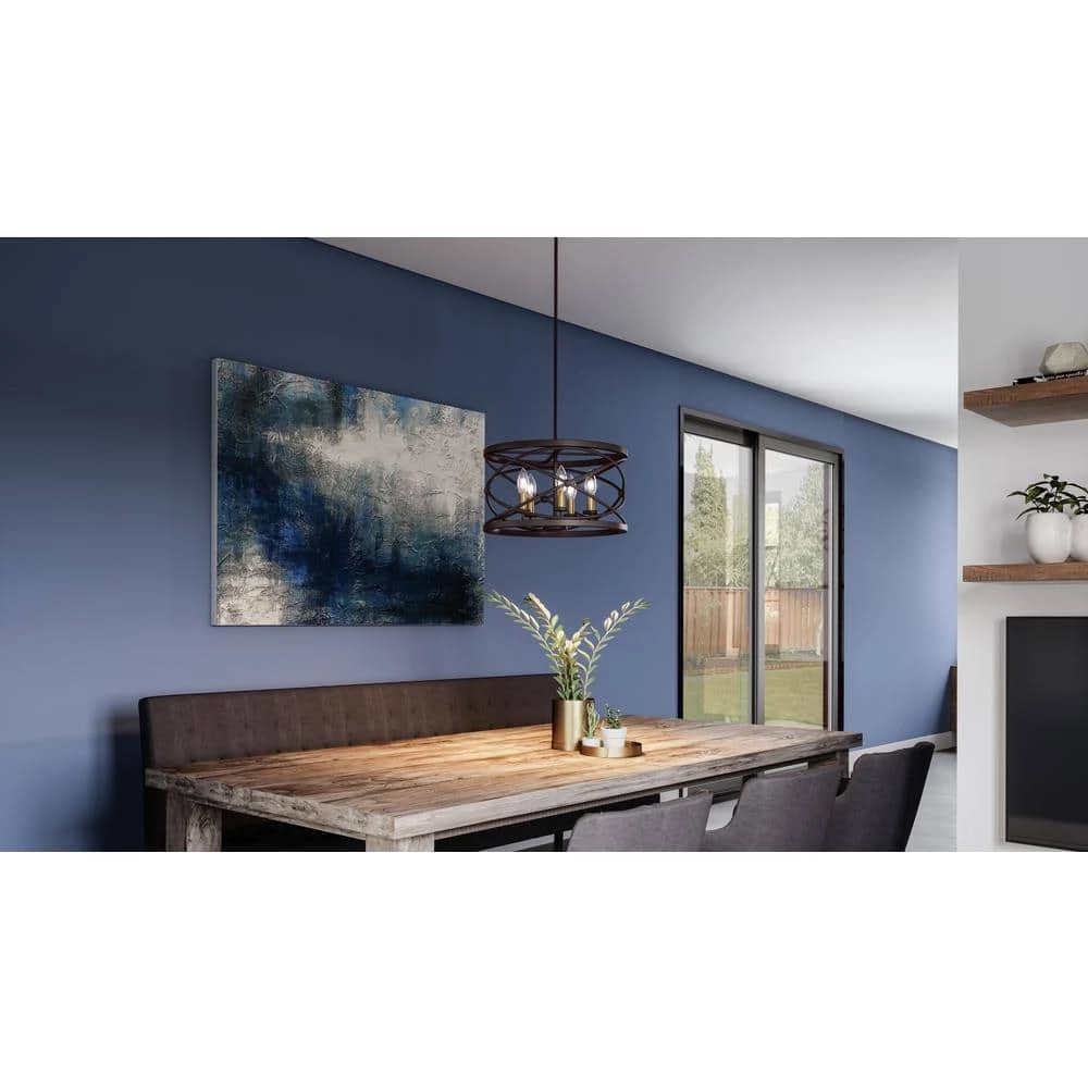 Potts 5-Light Palladian Bronze Shaded Pendant Light by Quoizel 11 Potts 5-Light Palladian Bronze Shaded Pendant Light by Quoizel - Image 9