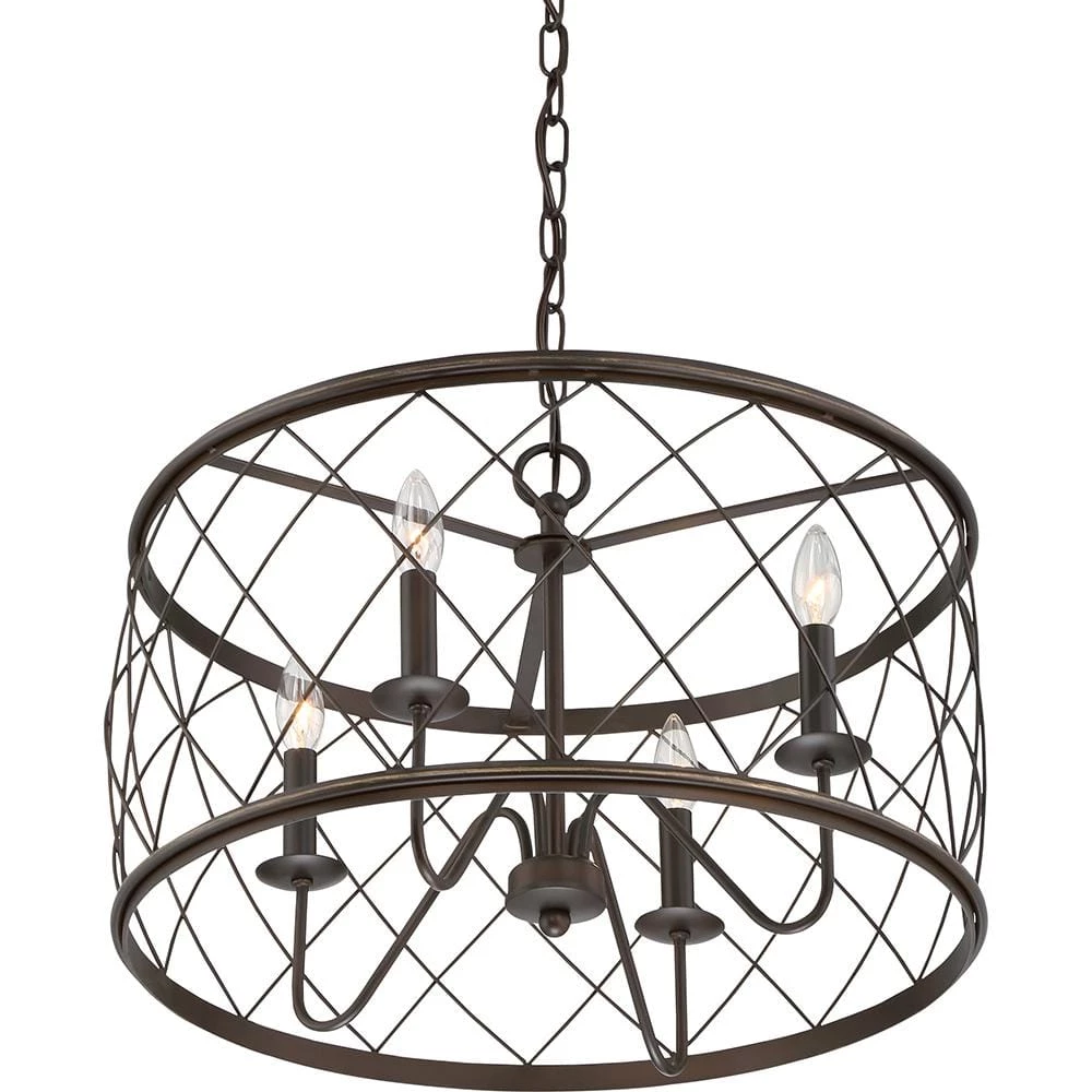 Dury 21.5 in. 4-Light Palladian Bronze Pendant by Quoizel 6 Dury 21.5 in. 4-Light Palladian Bronze Pendant by Quoizel - Image 4