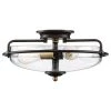Griffin 17 in. 3-Light Palladian Bronze with Clear Glass Flush Mount by Quoizel -Quoizel Sales palladian bronze quoizel flush mount lights gfc1617pn 64 1000