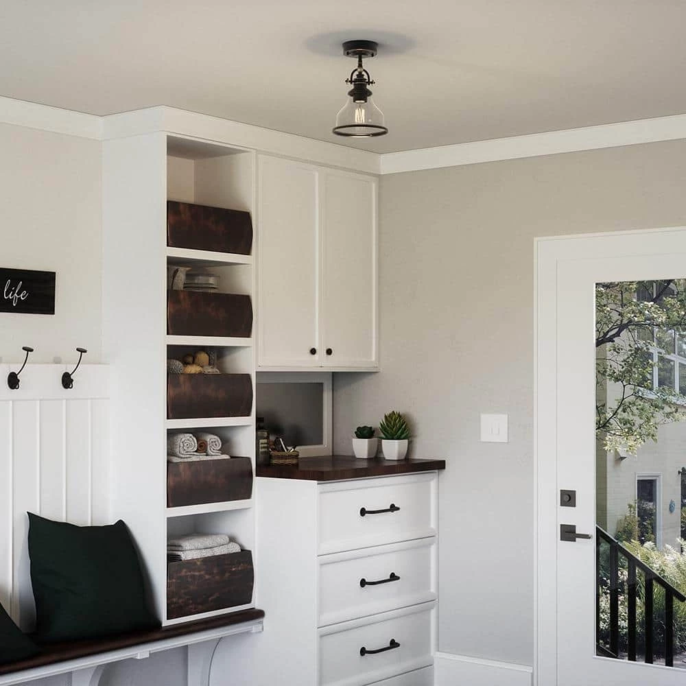 Grant 8 in. 1-Light Palladian Bronze Semi-Flush Mount by Quoizel 5 Grant 8 in. 1-Light Palladian Bronze Semi-Flush Mount by Quoizel - Image 3