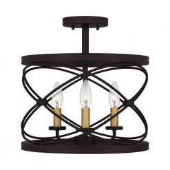 Potts 3-Light Palladian Bronze Semi-Flush Mount by Quoizel -Quoizel Sales palladian bronze quoizel flush mount lights ptt1714pn 4f 1000