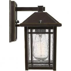 Cedar Point 1-Light Bronze Outdoor Wall Lantern Sconce by Quoizel -Quoizel Sales palladian bronze quoizel outdoor sconces cpt8406pn 1f 1000