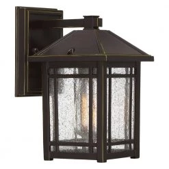 Cedar Point 1-Light Bronze Outdoor Wall Lantern Sconce by Quoizel