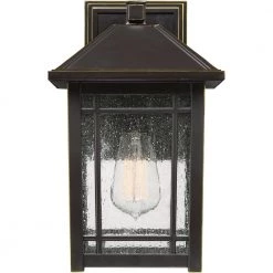 Cedar Point 1-Light Bronze Outdoor Wall Lantern Sconce by Quoizel -Quoizel Sales palladian bronze quoizel outdoor sconces cpt8408pn 4f 1000