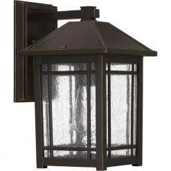Cedar Point 1-Light Bronze Outdoor Wall Lantern Sconce by Quoizel -Quoizel Sales palladian bronze quoizel outdoor sconces cpt8408pn c3 1000