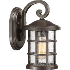 Crusade 1-Light Bronze Outdoor Wall Lantern Sconce by Quoizel