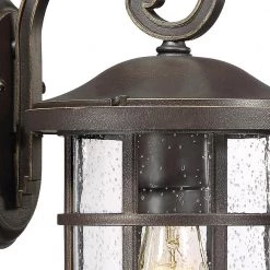 Crusade 1-Light Bronze Outdoor Wall Lantern Sconce by Quoizel -Quoizel Sales palladian bronze quoizel outdoor sconces cse8408pn 40 1000