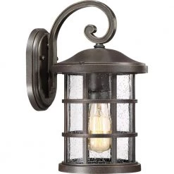 Crusade 1-Light Bronze Outdoor Wall Lantern Sconce by Quoizel
