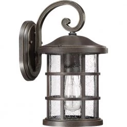 Crusade 1-Light Bronze Outdoor Wall Lantern Sconce by Quoizel -Quoizel Sales palladian bronze quoizel outdoor sconces cse8408pn c3 1000