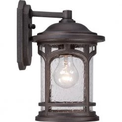 Marblehead 1-Light Bronze Outdoor Wall Lantern Sconce by Quoizel -Quoizel Sales palladian bronze quoizel outdoor sconces mbh8407pn 1f 1000