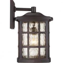 Stonington 1-Light Bronze Outdoor Wall Lantern Sconce by Quoizel -Quoizel Sales palladian bronze quoizel outdoor sconces snn8411pn 1f 1000