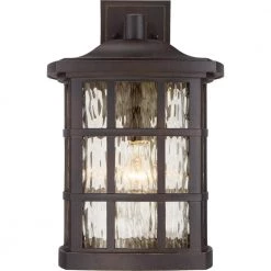 Stonington 1-Light Bronze Outdoor Wall Lantern Sconce by Quoizel -Quoizel Sales palladian bronze quoizel outdoor sconces snn8411pn 4f 1000