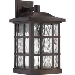 Stonington 1-Light Bronze Outdoor Wall Lantern Sconce by Quoizel -Quoizel Sales palladian bronze quoizel outdoor sconces snn8411pn c3 1000