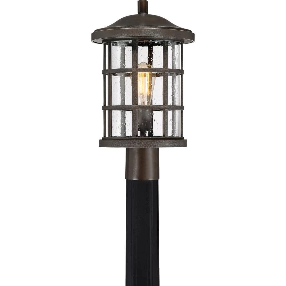 Crusade 1-Light Palladian Bronze Outdoor Post Lantern by Quoizel 8 Crusade 1-Light Palladian Bronze Outdoor Post Lantern by Quoizel - Image 6