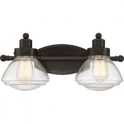 Scholar 2-Light Palladian Bronze Vanity Light by Quoizel