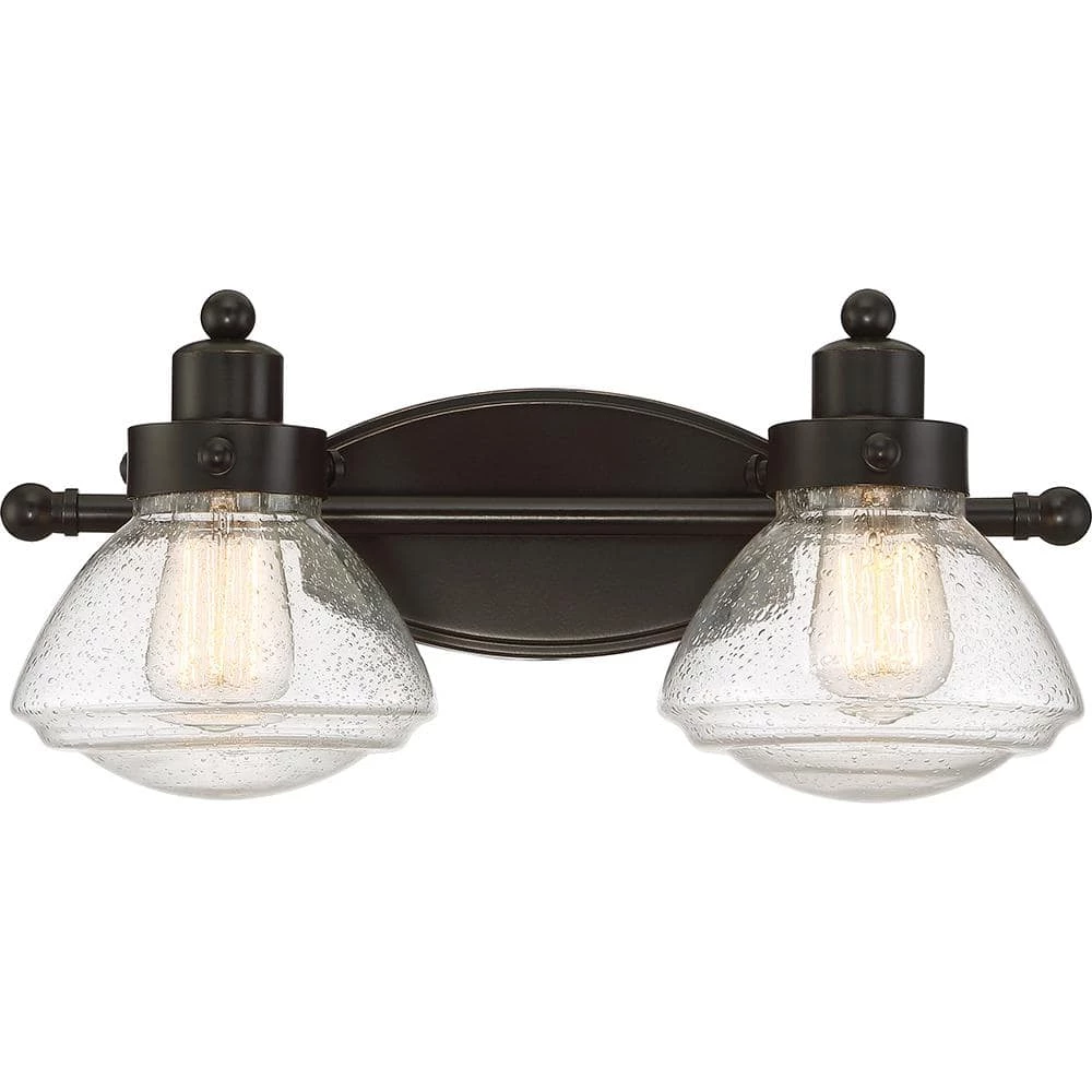 Scholar 2-Light Palladian Bronze Vanity Light by Quoizel 3 Scholar 2-Light Palladian Bronze Vanity Light by Quoizel