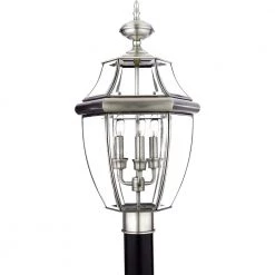 Newbury 1-Light Pewter Outdoor Post Lantern by Quoizel