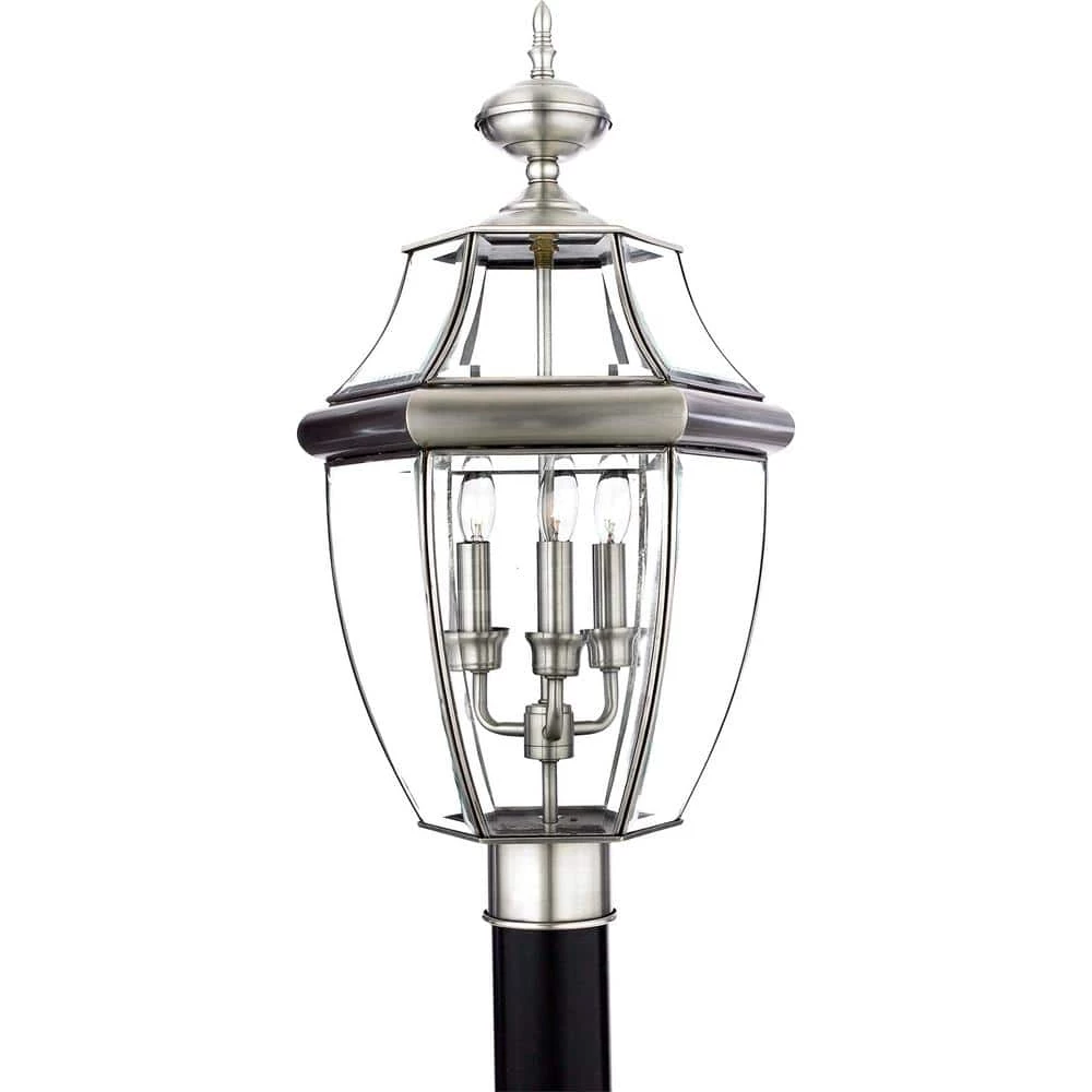 Newbury 1-Light Pewter Outdoor Post Lantern by Quoizel 3 Newbury 1-Light Pewter Outdoor Post Lantern by Quoizel