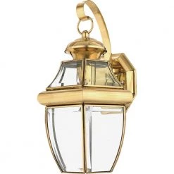 Newbury 1-Light Brass Outdoor Wall Lantern Sconce by Quoizel