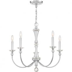 Mila 5-Light Polished Chrome Candle-Style Chandelier by Quoizel
