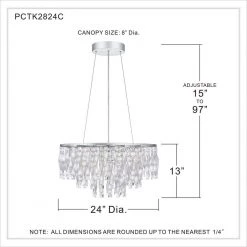 Twinkle 6-Light Polished Chrome Pendant by Quoizel -Quoizel Sales polished chrome quoizel chandeliers pctk2824c 44 1000
