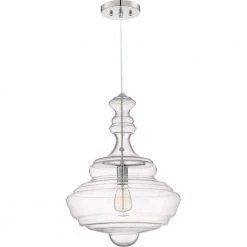 Morocco 15.75 in. 1-Light Polished Chrome Pendant by Quoizel -Quoizel Sales polished chrome quoizel chandeliers qf2046c 4f 1000