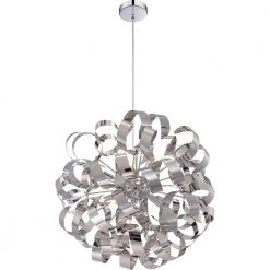 Ribbons 23 in. 12-Light Polished Chrome Pendant by Quoizel 9 Ribbons 23 in. 12-Light Polished Chrome Pendant by Quoizel -Quoizel Sales polished chrome quoizel chandeliers rbn2823c 4f 1000