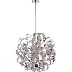 Ribbons 23 in. 12-Light Polished Chrome Pendant by Quoizel
