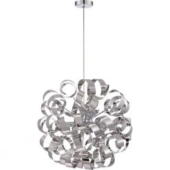 Ribbons 23 in. 12-Light Polished Chrome Pendant by Quoizel 8 Ribbons 23 in. 12-Light Polished Chrome Pendant by Quoizel -Quoizel Sales polished chrome quoizel chandeliers rbn2823c c3 1000