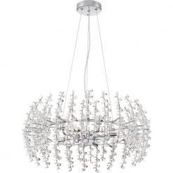 Valla 8-Light Polished Chrome Pendant by Quoizel -Quoizel Sales polished chrome quoizel chandeliers vla2823c 1f 1000