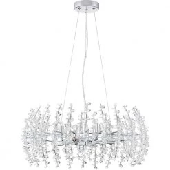 Valla 8-Light Polished Chrome Pendant by Quoizel -Quoizel Sales polished chrome quoizel chandeliers vla2823c 4f 1000