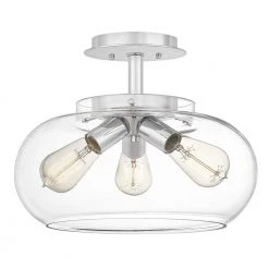 Andrews 3-Light Polished Chrome Semi-Flush Mount by Quoizel