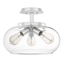 Andrews 3-Light Polished Chrome Semi-Flush Mount by Quoizel -Quoizel Sales polished chrome quoizel flush mount lights anw1714c c3 1000