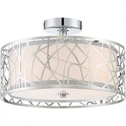 Abode 15 in. 3-Light Polished Chrome Semi-Flush Mount by Quoizel
