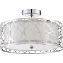 Abode 15 in. 3-Light Polished Chrome Semi-Flush Mount by Quoizel -Quoizel Sales polished chrome quoizel flush mount lights pcae1715c c3 1000