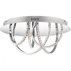 Diamond 17.75 in. Polished Chrome LED Flush Mount by Quoizel