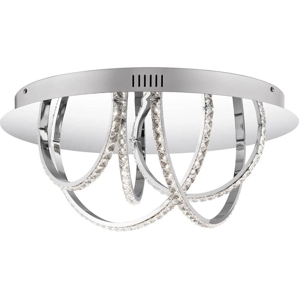 Diamond 17.75 in. Polished Chrome LED Flush Mount by Quoizel 3 Diamond 17.75 in. Polished Chrome LED Flush Mount by Quoizel